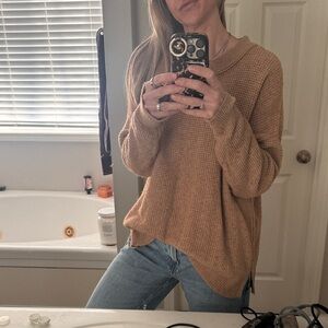 Aerie Cozy Brown Cowl Neck Sweater